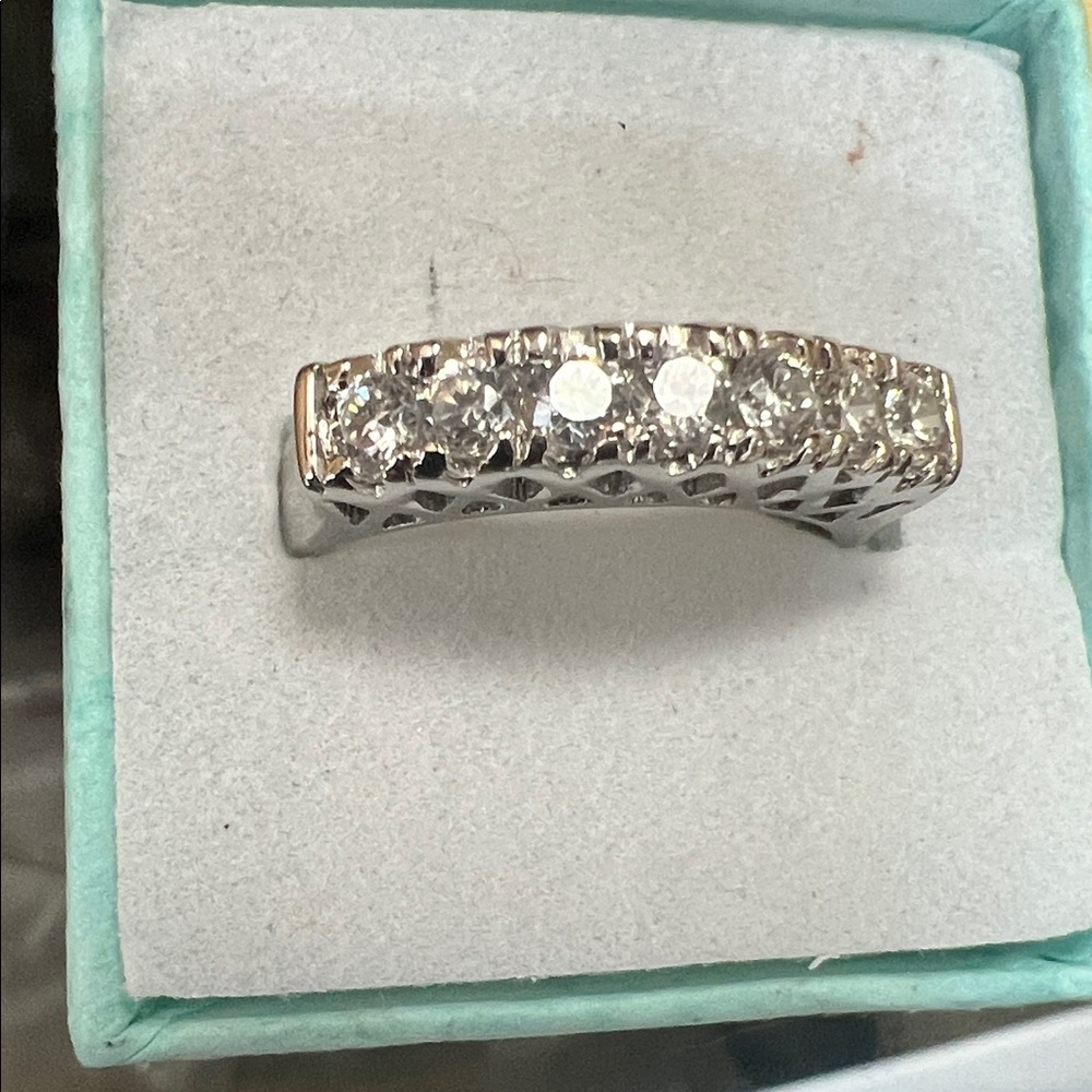 Elegant Silver Band with Sparkling Stones